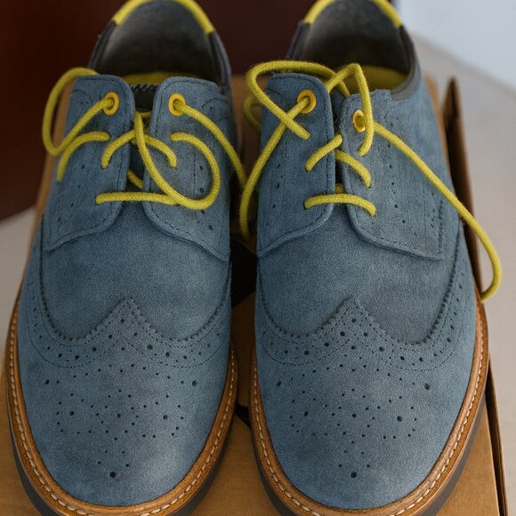 Goodwin Smith Bucking Good Shoes Ewood Suede Brogue Men 9 Grey - Picture 1 of 3